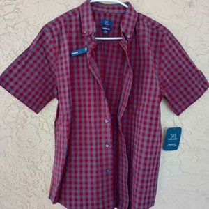 NEW MENS 34-36, SHORT SLEEVE, BUTTON-UP.